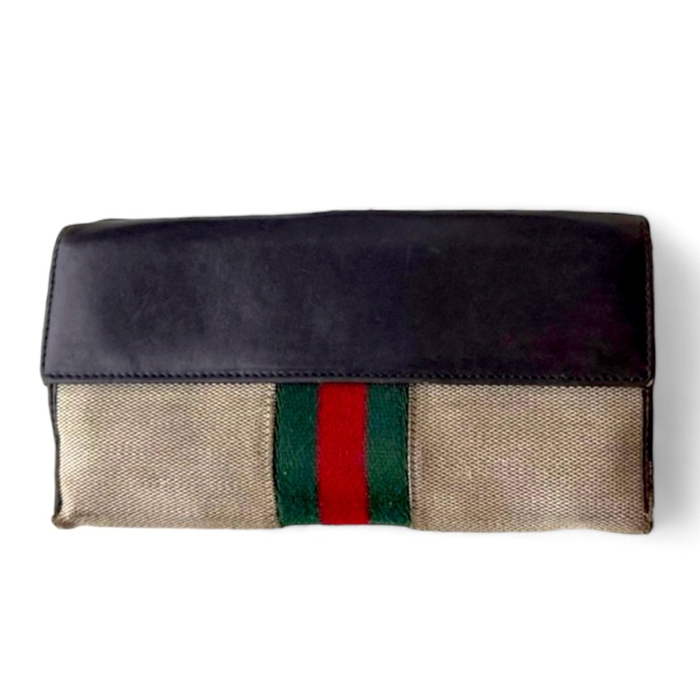 Authentic Gucci Canvas Long Wallet